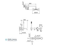 MEDIDAS SISTEMA BAÑO-DUCHA EMPOTRADO X-ALPHA BRUMA